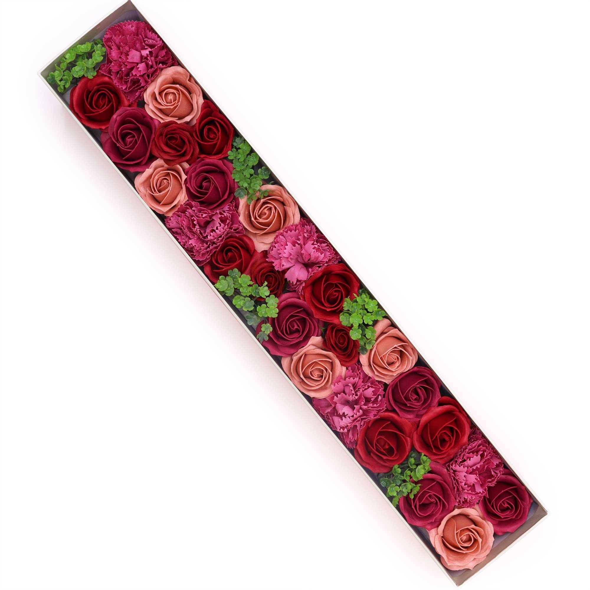 Pure Love Red & White Soap Flower Extra Long Gift Box – Grand Artisan Bath Bouquet